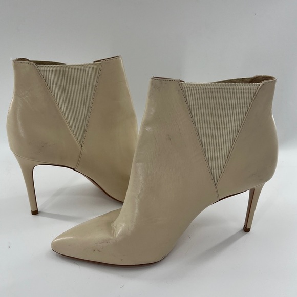 Schutz Sanara Leather Bootie in Eggshell - Size 10.5 - Picture 2 of 9